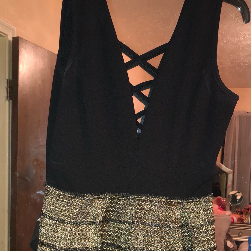 Black and gold dress